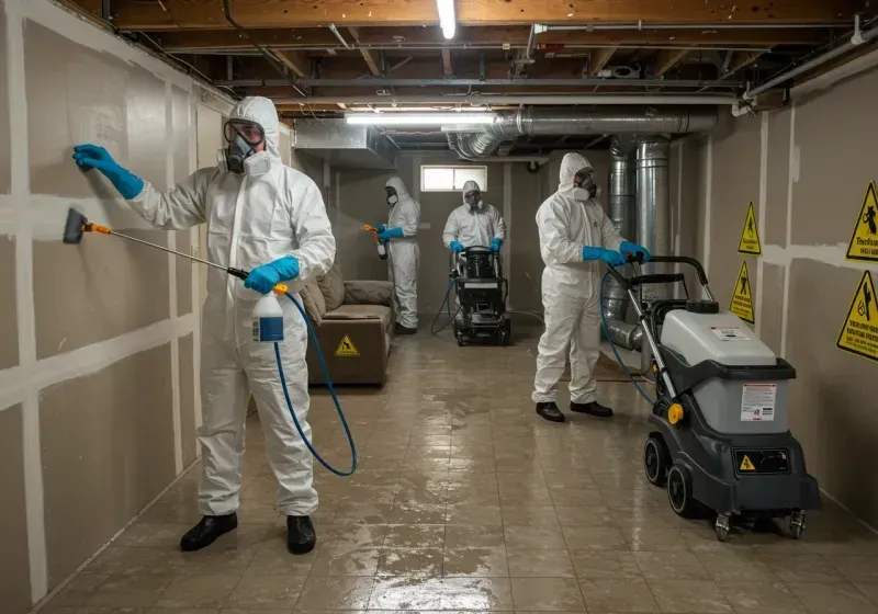 Basement Moisture Removal and Structural Drying process in Westville, OK